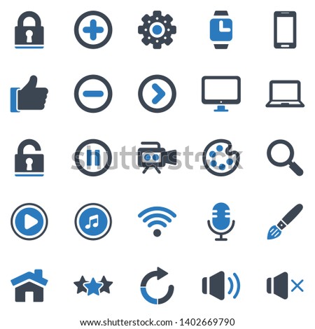 Social Messaging & Productivity Icon Set - 2 (Blue Series)