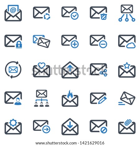 Email Icon Set (Blue Series)