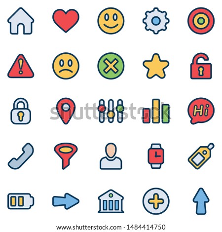 Web Filled Line Icon Set - 2