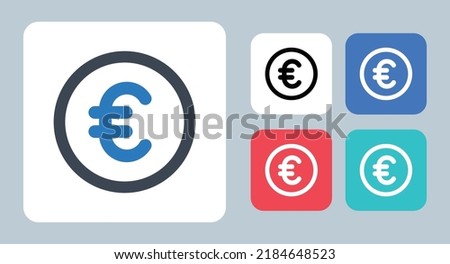 Euro icon - vector illustration . Euro, Cash, Coin, Currency, European, Finance, Money, line, outline, flat, icons .
