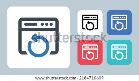 Website Update icon - vector illustration . Web, Website, Update, Sync, Browser, Refresh, Application, Reload, Window, webpage, line, outline, flat, icons .