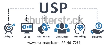 USP icon - vector illustration . USP, unique, sale, consumer, benefit, branding, marketing, business, selling, success, infographic, template, concept, banner, pictogram, icon set, icons .