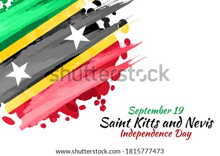 September 19, Independence Day of Saint Kitts and Nevis. vector illustration. Suitable for greeting card, poster and banner.