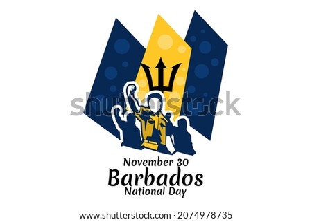 November 30, Independence Day of Barbados vector illustration. Suitable for greeting card, poster and banner.