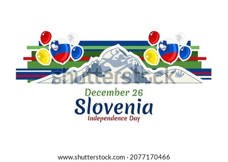 December 26, Independence day of Slovenia vector illustration. Suitable for greeting card, poster and banner.