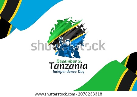 December 9, Independence Day of Tanzania vector illustration. Suitable for greeting card, poster and banner.