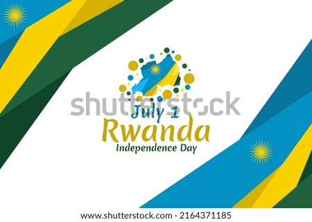 July 1, Independence Day of Rwanda vector illustration. Suitable for greeting card, poster and banner.