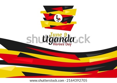 June 9, Heroes Day of Uganda  Vector Illustration. Suitable for greeting card, poster and banner 