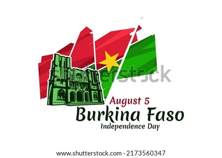 August 5, Burkina Faso Independence day vector illustration. Suitable for greeting card, poster and banner.