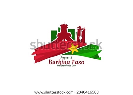 August 5, Burkina Faso Independence day vector illustration. Suitable for greeting card, poster and banner.