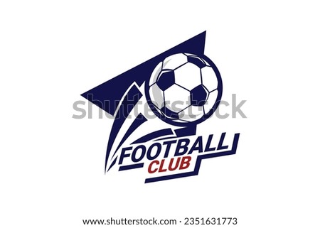 Soccer Logo or football club sign Badge. Football logo with shield background vector design. Vector illustration. 