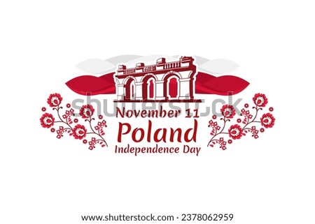 November 11, Happy Independence Day of Poland vector illustration. Suitable for greeting card, poster and banner.