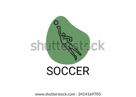 Soccer or football sport vector line icon. sportman, playing football. sport pictogram illustration.
