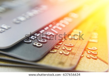 Gold and platinum credit cards close up Stockfoto © 
