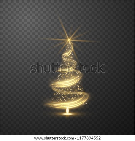 Christmas shiny tree background with blurred lights effect on abstract background. Vector EPS10.