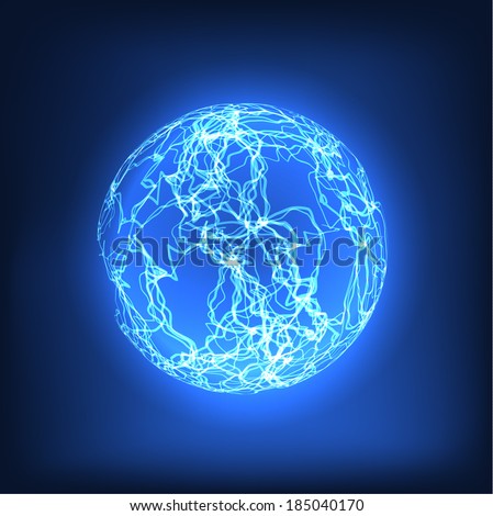 Lightning Ball Background. Vector Eps10 - 185040170 : Shutterstock