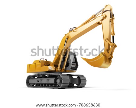 Similar – Foto Bild Gelber Tieflöffelbagger mit hydraulischem Kolbenarm isoliert auf weiß. Schwere Maschine für Aushubarbeiten auf der Baustelle. Hydraulische Maschine. Riesiger Bulldozer. Schwere Maschinenindustrie. Maschinenbau.