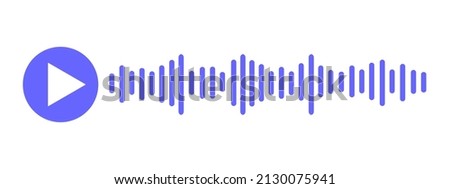 Voicemail sign. Audio conversation concept. Playback icon with speech sound wave isolated on white background. Element of mobile messenger app interface. Vector graphic illustration
