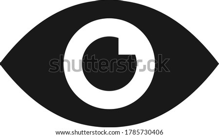 Solid fill privacy eye icon with transparent background. EPS 10