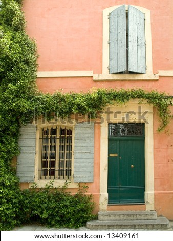 Old house facade with shutters, Provence, France