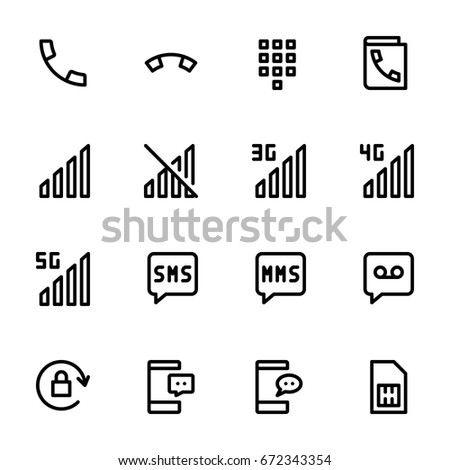 Icon set of mobile