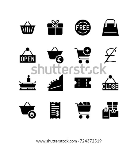 Various icons of shopping put together