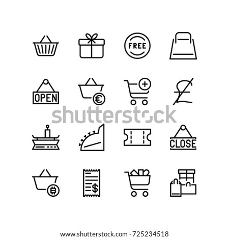 Various icons of shopping put together
