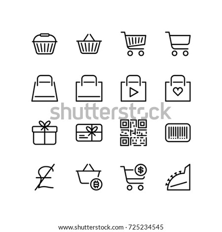 Collage of creative shopping icons