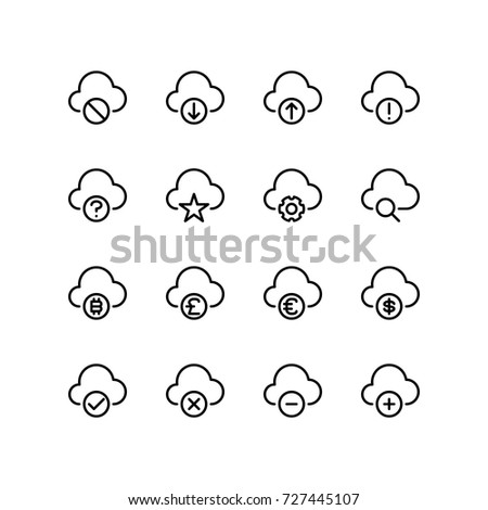 Cloud networking icon set