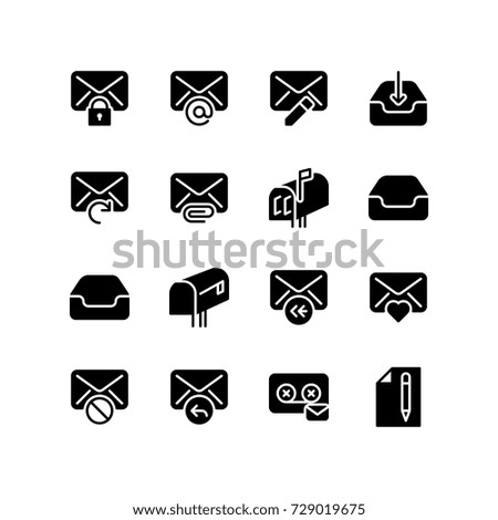 Set of internet and email icons