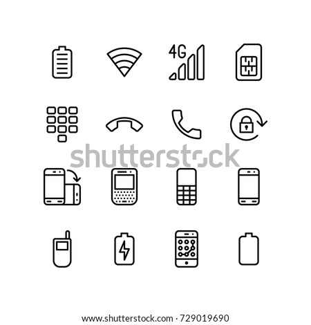 Mixed icons of mobile phone and network