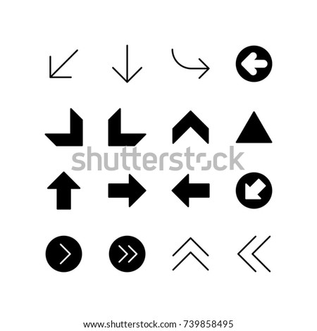 Icon set of miscellaneous arrows