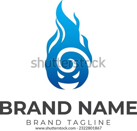 logo combination made from a soul and a fire. logo template.