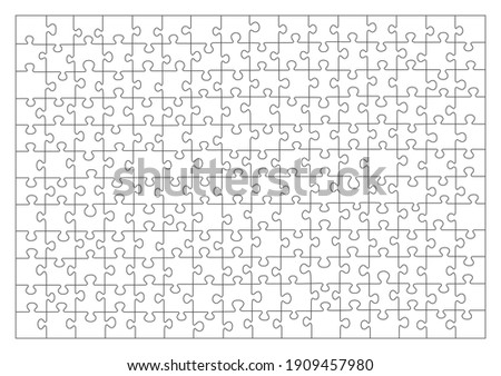 Jigsaw puzzle white color. puzzle grid 16x12. Game mosaic 192 individual parts.	