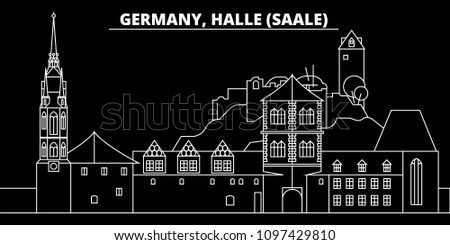 Similar – Image, Stock Photo Halle Saale at night