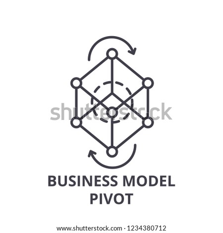 Business model pivot line icon concept. Business model pivot vector linear illustration, symbol, sign