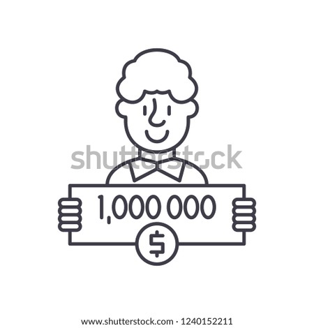 One million dollars line icon concept. One million dollars vector linear illustration, symbol, sign