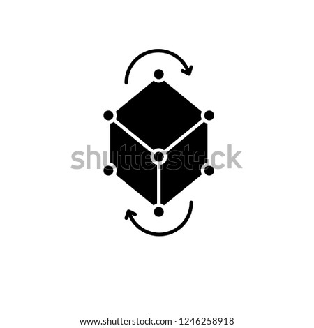 Business model pivot black icon, vector sign on isolated background. Business model pivot concept symbol, illustration 