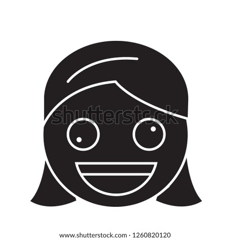 Zany face emoji black vector concept icon. Zany face emoji flat illustration, sign