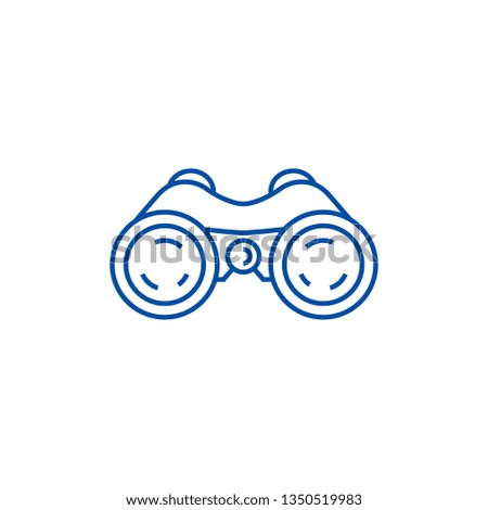 Binoculars,periscope,vision line icon concept. Binoculars,periscope,vision flat  vector symbol, sign, outline illustration.