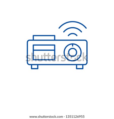 Video projector line icon concept. Video projector flat  vector symbol, sign, outline illustration.