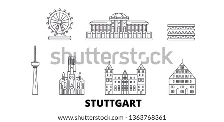 Germany, Stuttgart line travel skyline set. Germany, Stuttgart outline city vector illustration, symbol, travel sights, landmarks.