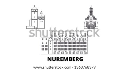 Germany, Nuremberg line travel skyline set. Germany, Nuremberg outline city vector illustration, symbol, travel sights, landmarks.