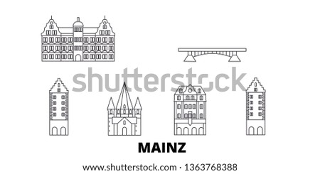 Germany, Mainz line travel skyline set. Germany, Mainz outline city vector illustration, symbol, travel sights, landmarks.