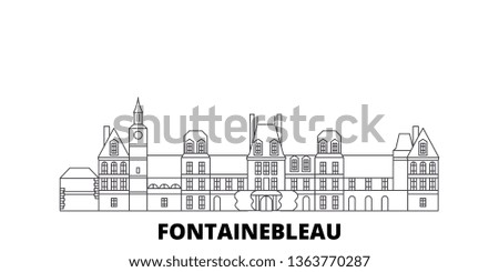 France, Fontainebleau  line travel skyline set. France, Fontainebleau  outline city vector illustration, symbol, travel sights, landmarks.