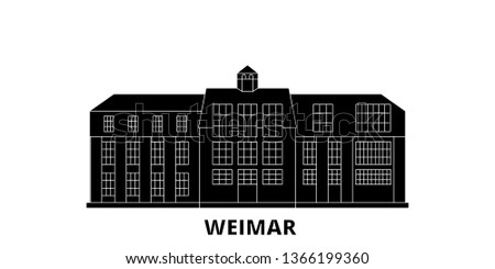Germany, Weimar,Bauhaus flat travel skyline set. Germany, Weimar,Bauhaus black city vector illustration, symbol, travel sights, landmarks.
