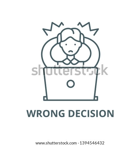Wrong decision vector line icon, linear concept, outline sign, symbol
