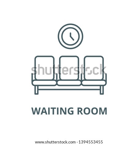 Waiting room vector line icon, linear concept, outline sign, symbol Imagine de stoc © 