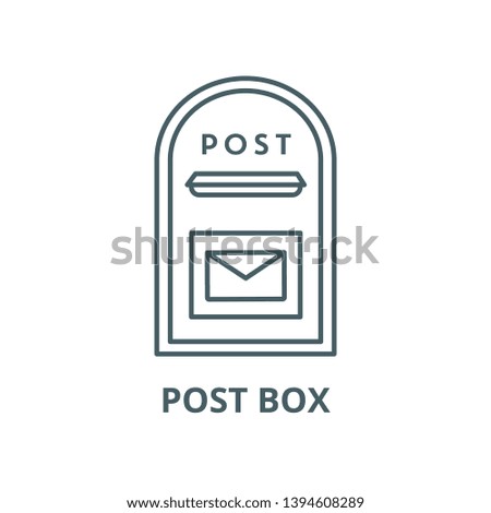 Post box vector line icon, linear concept, outline sign, symbol