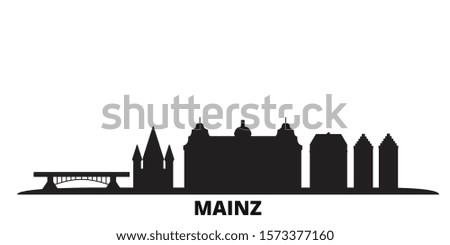 Germany, Mainz city skyline isolated vector illustration. Germany, Mainz travel black cityscape